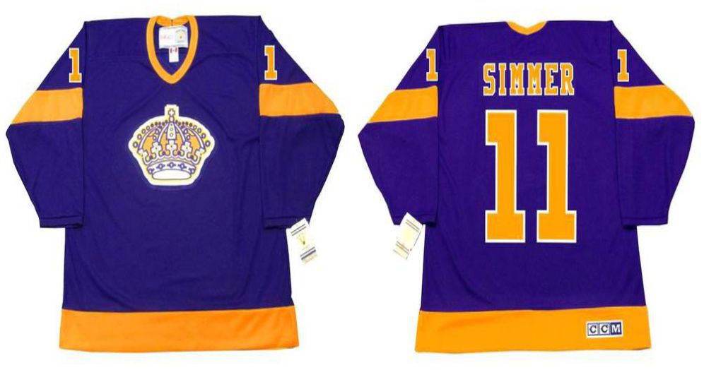 2019 Men Los Angeles Kings #11 Simmer Purple CCM NHL jerseys->los angeles kings->NHL Jersey